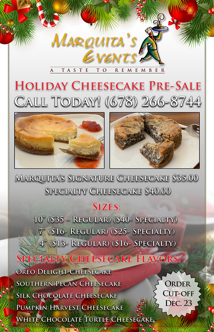 Marquita's Events Cheese Cake Flyer